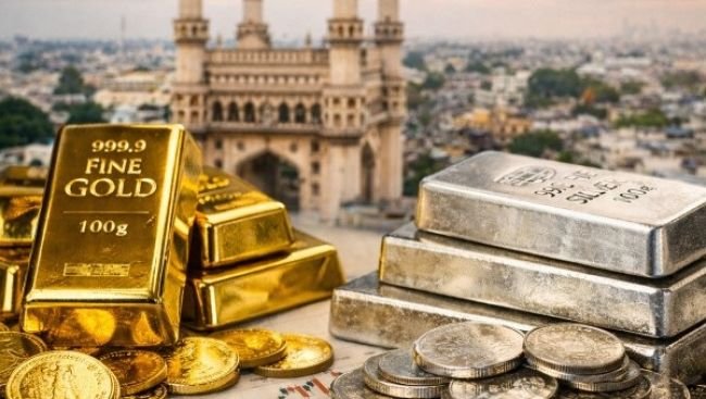 హైదరాబాద్ లో ఈరోజు బంగారం, వెండి ధరలు 