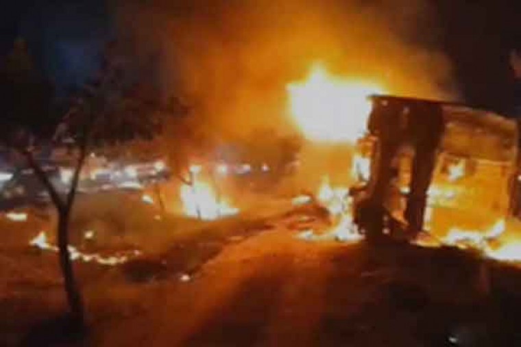 Six charred to death as bus catches fire