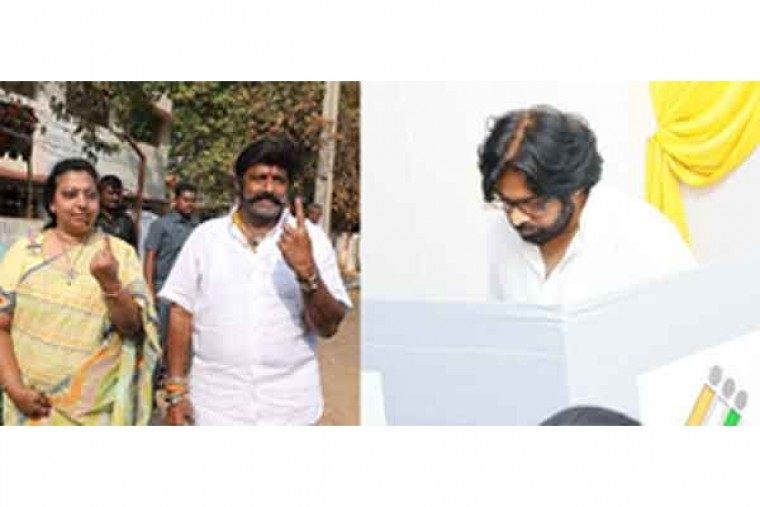 Pawan Kalyan, Balakrishna cast votes in Andhra Pradesh