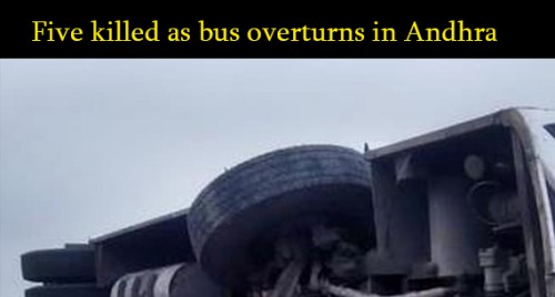 Five killed as bus overturns in Andhra