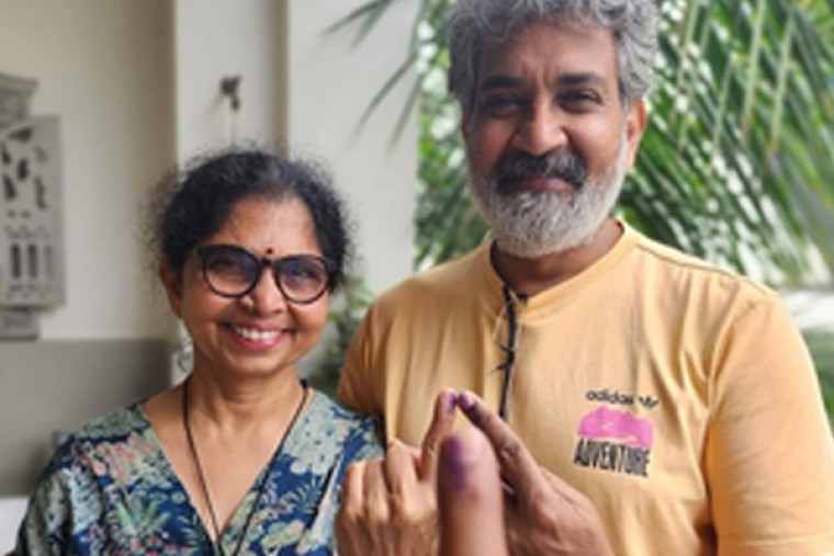 Rajamouli flew in from Dubai and rushed to polling booth from airport