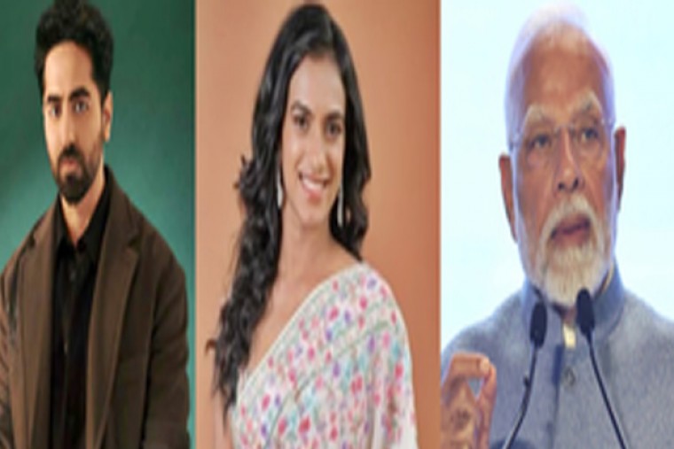 Ayushmann and PV Sindhu support PM Modi's Viksit Bharat initiative for nation building