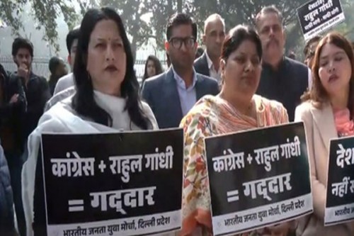 BJP protests outside Cong HQ over Youth Congress demonstration at India AI Impact Summit