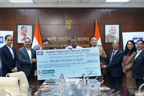 BHEL pays dividend cheque of over Rs 109 crore to govt