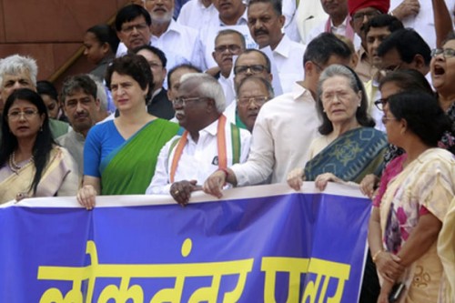 House disruptions seem to be suiting treasury benches, says Priyanka Gandhi