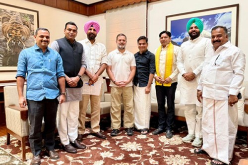 Rahul Gandhi meets Cong MPs after Lok Sabha revokes suspension