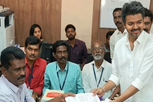 Vijay files nomination in Tiruchy East amid fan frenzy; raises law and order concerns