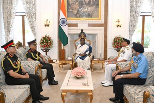 Military chiefs, CDS brief President Murmu on 'Operation Sindoor'