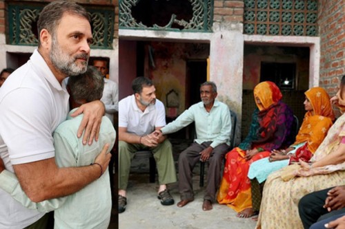 Rahul Gandhi meets family of lynched Dalit Hariom Valmiki amid high drama in Fatehpur