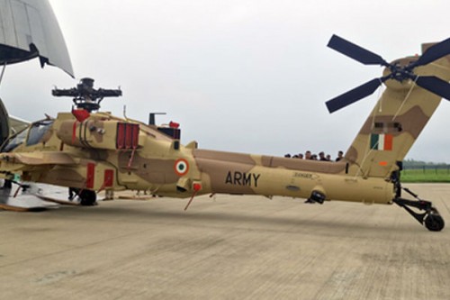 Three AH-64E Apache Attack Helicopters from US land in Hindon, likely to be deployed at Western Front