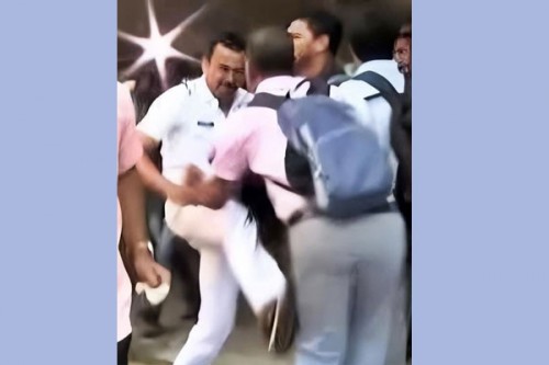 Cop spotted kicking school job loser assigned to probe protests in Bengal's Kasba