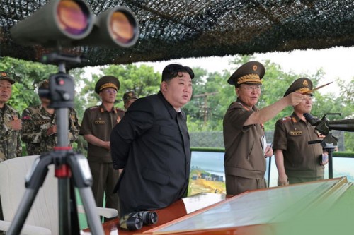 North Korean leader calls for bolstering combat capability during artillery drills