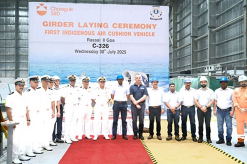 Construction of first India-made hovercraft for Coast Guard begins at Goa shipyard