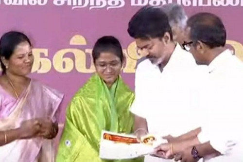 TVK felicitates Class 10, 12 Board exam toppers from 84 constituencies in TN