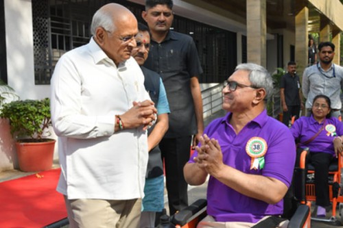 Gujarat CM distributes motorised tricycles, joystick wheelchairs to 5,676 persons with disabilities