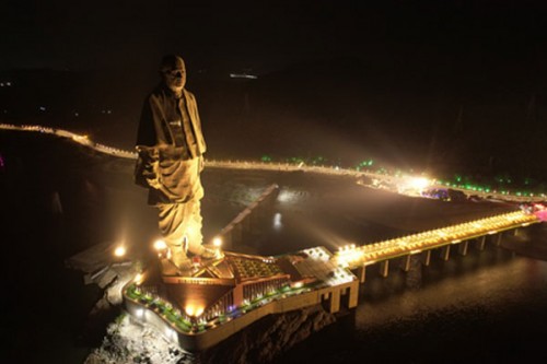 Statue of Unity illuminated in grand celebration of Sardar Patel's birth anniversary