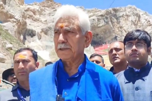 Amarnath Yatra: J&K L-G visits Baltal base camp, inspects arrangements