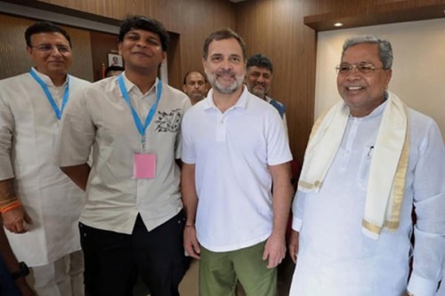 Karnataka Chief Minister's grandson shares pics with Rahul Gandhi; rumours of political debut emerge
