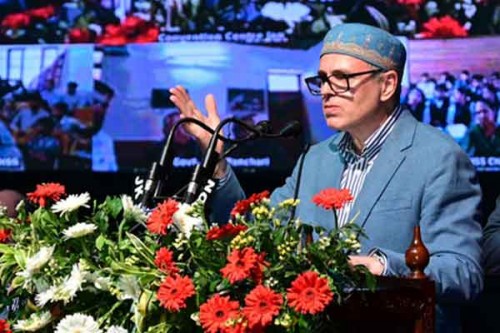CM Omar Abdullah declines to cut inaugural ribbon bearing colours of national flag