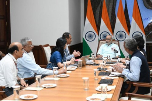 VP Radhakrishnan meets Rajya Sabha Secretariat officials