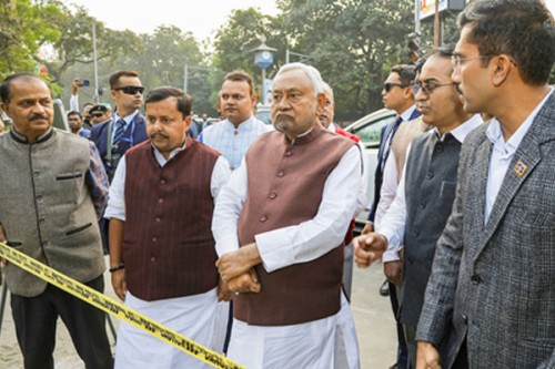 Nitish Kumar inspects Patna-Bihta elevated road, asks officials to expedite project