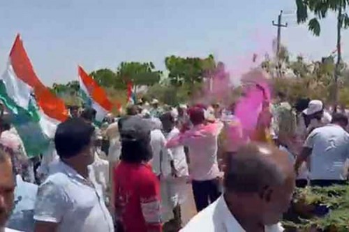 Karnataka bypolls: Congress secures leads in both Assembly segments; celebrations begin in Bagalkot