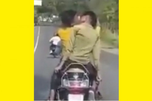 Boys indulge in 'PDA' on scooty in UP district
