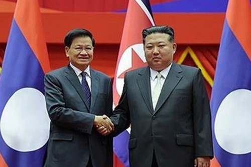 North Korea's Kim holds talks with Laos president in Pyongyang