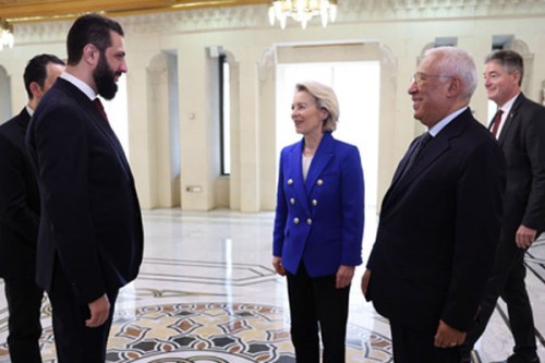 EU leaders meet Syrian President al-Sharaa in Damascus