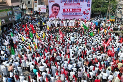DMK, allies stage statewide stir against Election Commission's voter roll revision