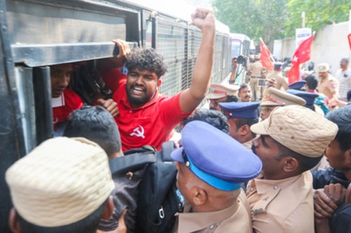 CPI(M) protests against US action on Venezuela near Chennai consulate