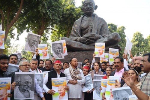'Insult to Mahatma Gandhi': Oppn protests outside Parliament against move to replace MGNREGA