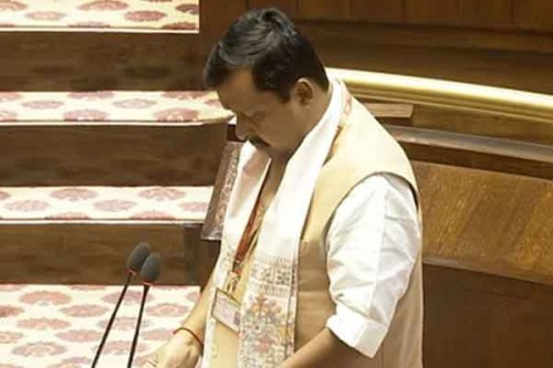 BJP President Nitin Nabin sworn in as Rajya Sabha member