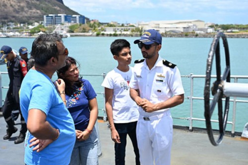 INS Savitri welcomes visitors onb'ard in Mauritius, highlights Indian Navy's strength, heritage