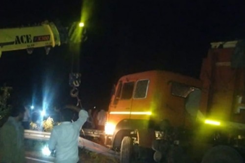 Truck-trailer collision in Jodhpur, driver burnt alive