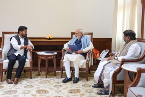 CM Revanth Reddy meets PM, extends invitation for Global Summit