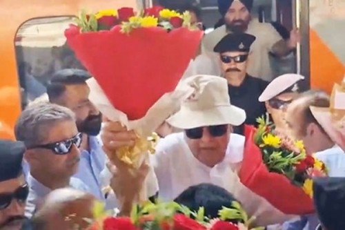 Farooq Abdullah takes ride in Kashmir's Vande Bharat train, says will boost tourism