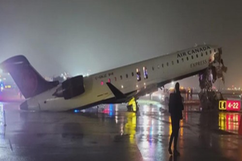 Plane collides with fire truck at New York airport, multiple injuries reported