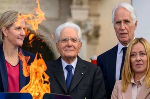 Olympic torch relay celebration cauldron for Milan-Cortina 2026 lit in Italy