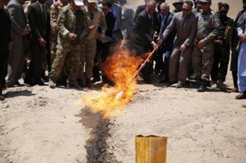 Police set ablaze illegal drugs in Eastern Afghanistan