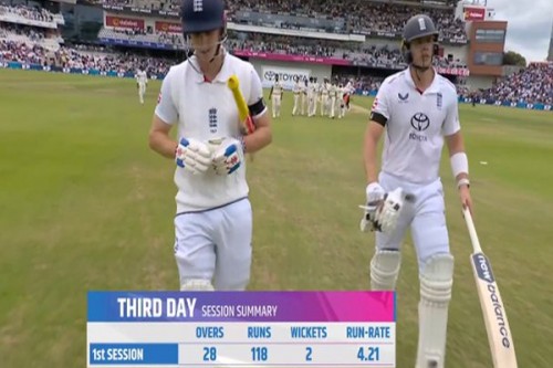 1st Test: Harry Brook's unbeaten fifty steadies England, trail India by 144 at lunch