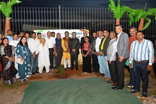 MoS Kirti Vardhan Singh plants sapling at Shree Swaminarayan temple Complex in Uganda