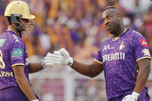 IPL 2025: Fiery knocks from Russell, Raghuvanshi power KKR to 206/4 against RR