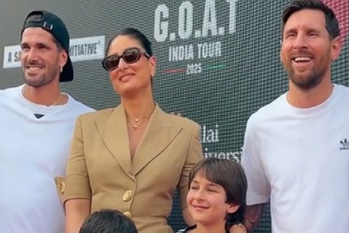 Kareena Kapoor reacts as Messi includes her in his goodbye post following India visit
