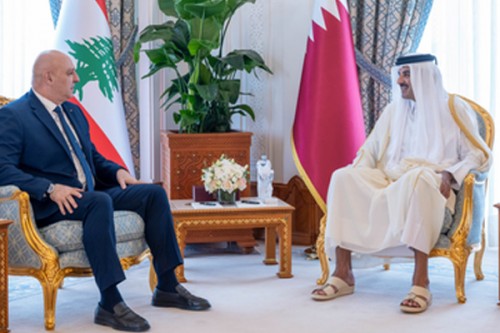 Qatari emir, Lebanese president discuss ties, cooperation