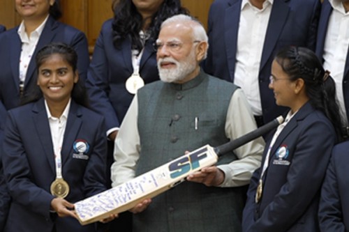 PM Narendra Modi hosts World Cup winning blind women's team