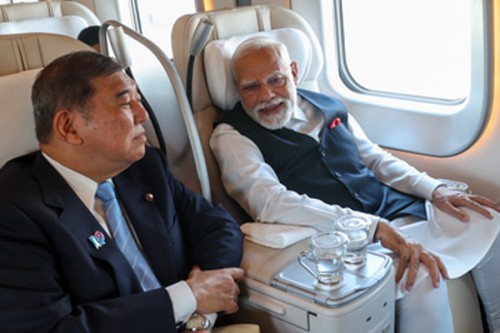 PM Modi reaches Sendai; travels with Japanese PM Ishiba on iconic Shinkansen
