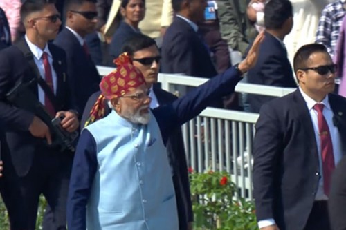 Breaking protocol, PM Modi walks down Kartavya Path, greets people