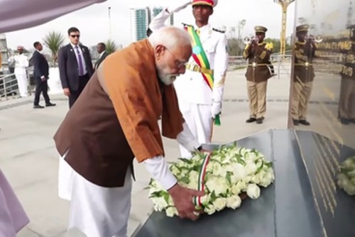 PM Modi lays wreath at Adwa Victory Monument in Ethiopia