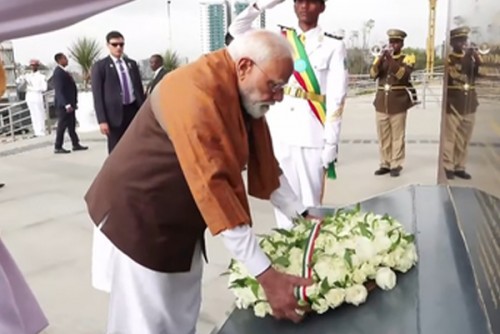 PM Modi lays wreath at Adwa Victory Monument in Ethiopia